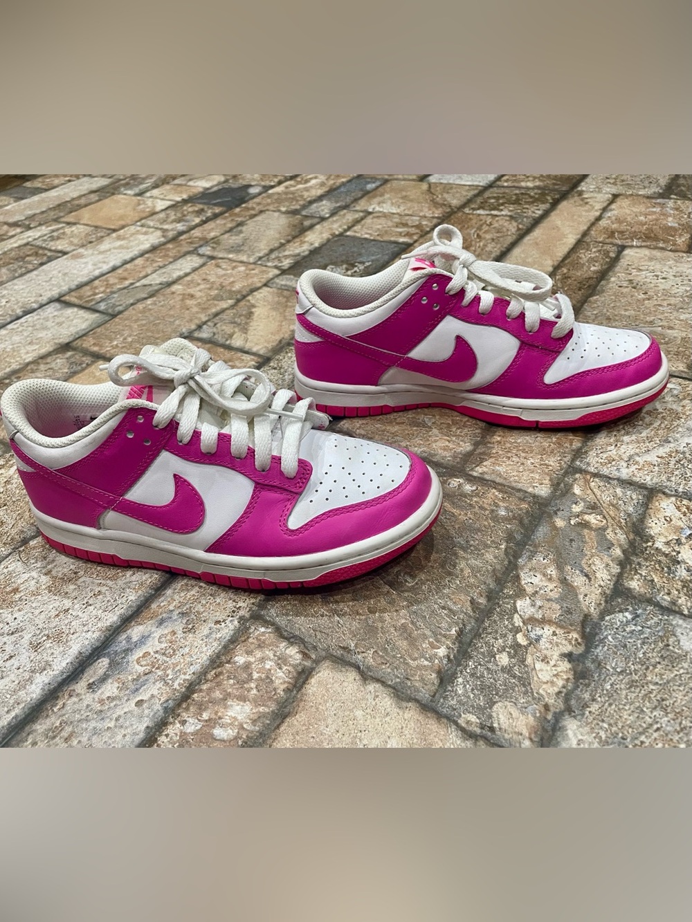 Nike Dunk Low GS Pink Foam Hot Pink & White Youth Sneakers (Size 4Y)